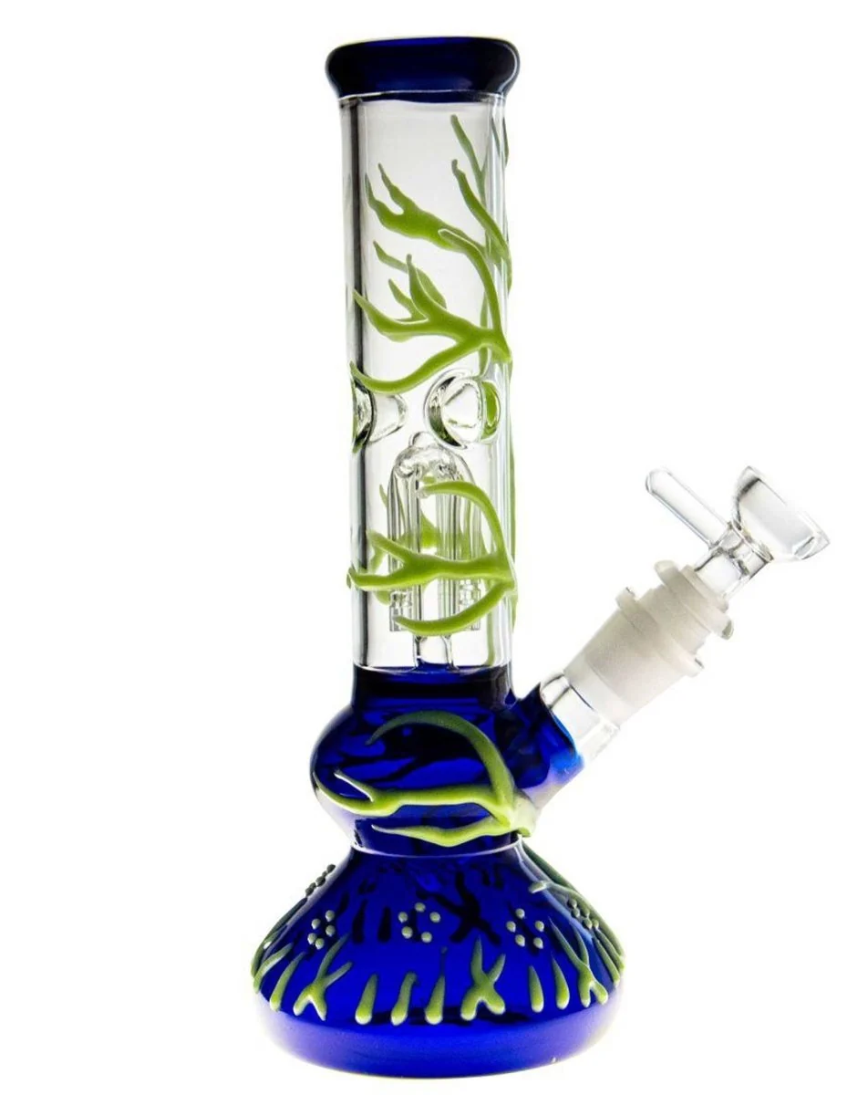 10" Tree of Life Glowing in Dark Water Pipe with Ice Pinch