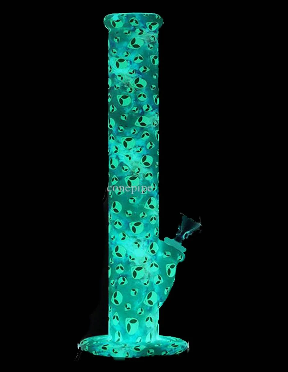 11" Alien Glow in the Dark Silicone Water Pipe