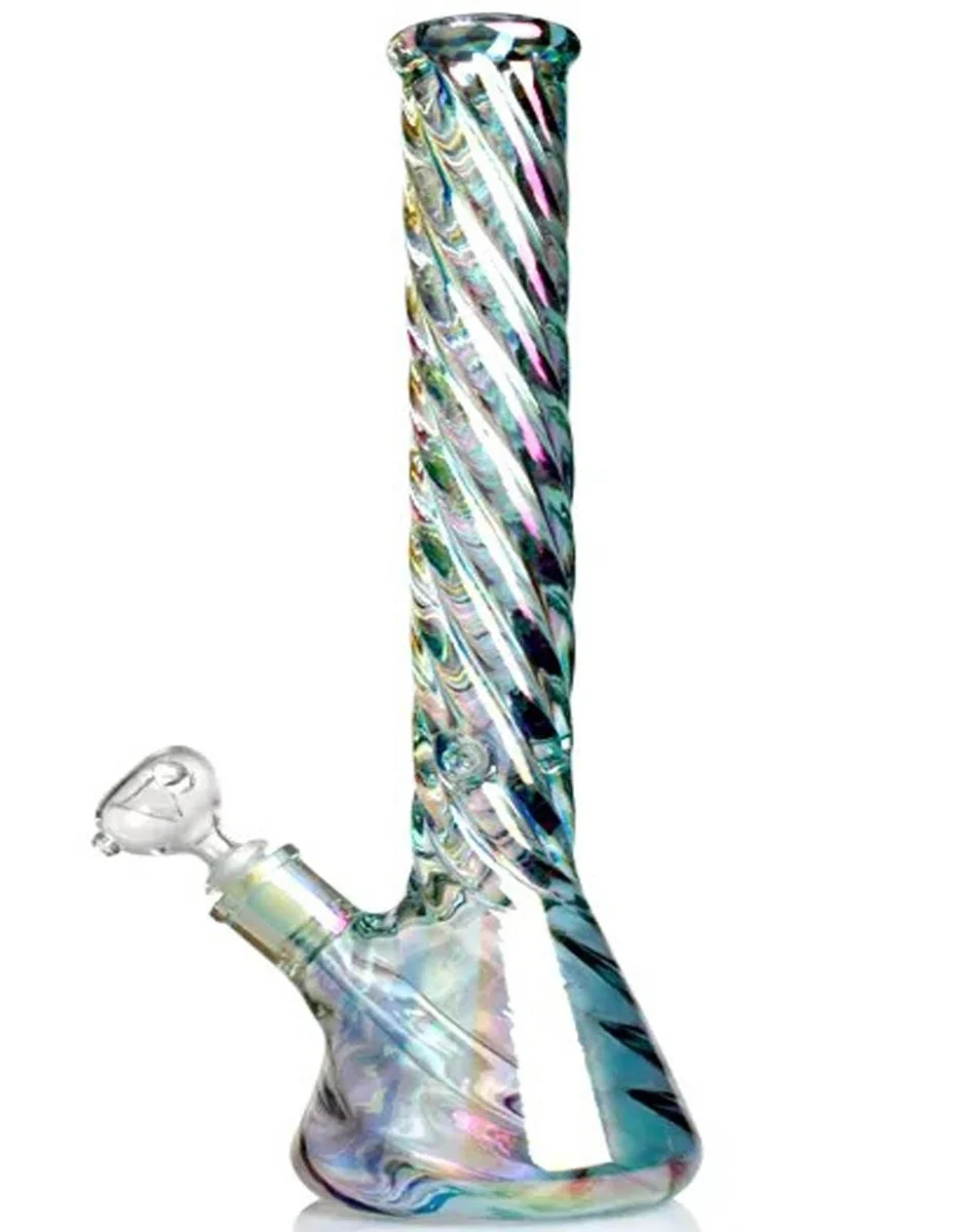 12" 5mm Twisting Beaker Glass Bong Pipe