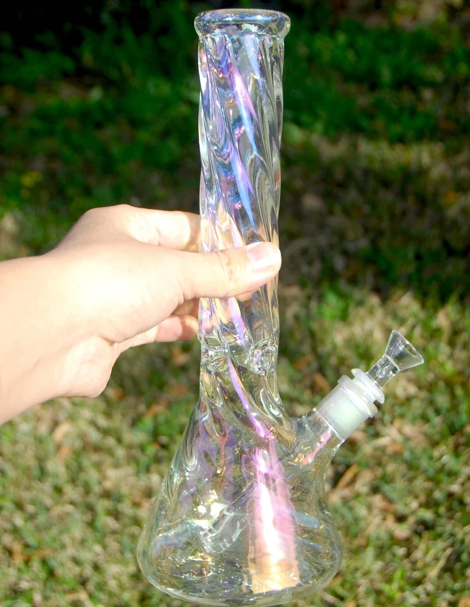 12" 5mm Twisting Beaker Glass Bong Pipe - Image 3