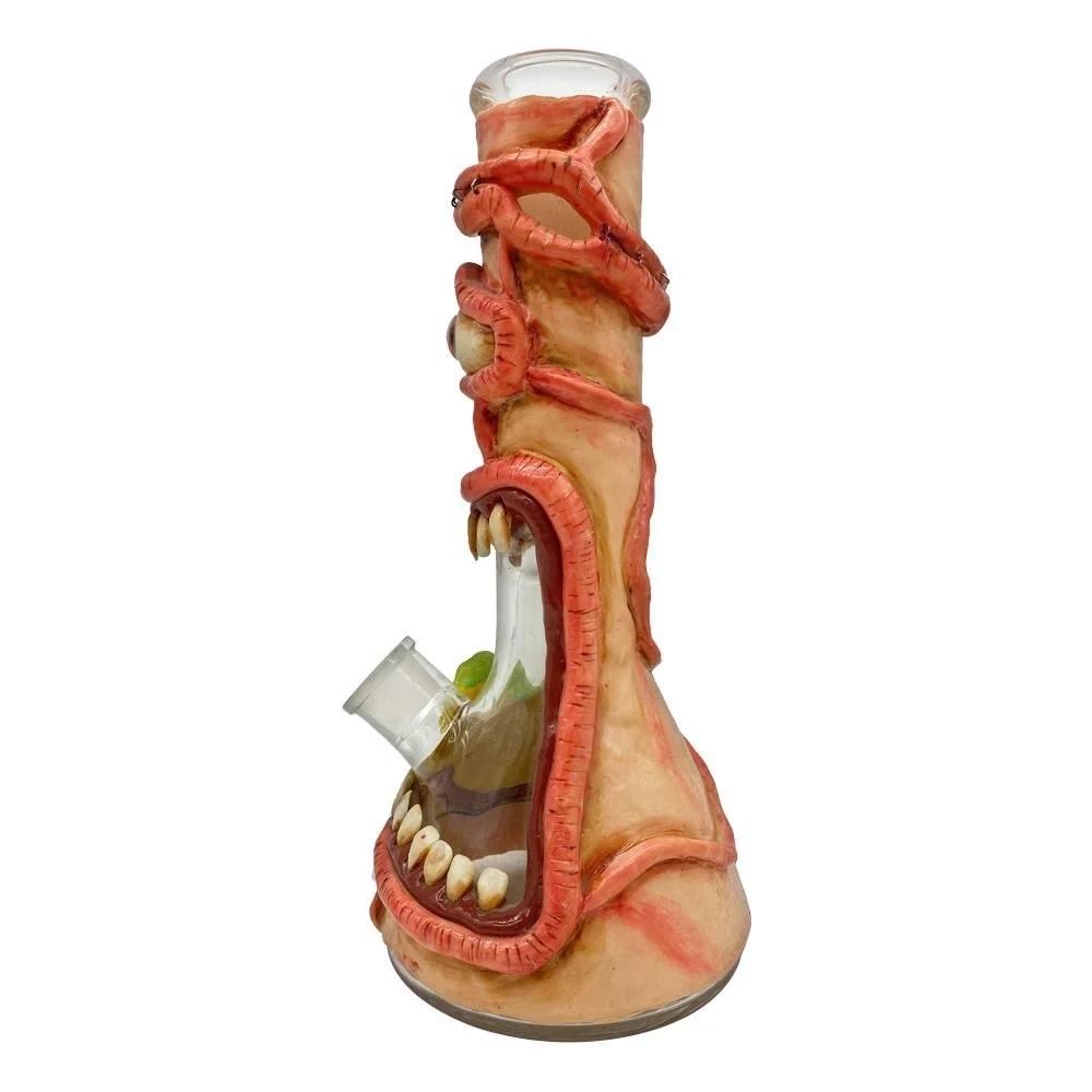 12" Stick out Tongue Evil eye Big Mouth Beaker Glass Bong pipe - Image 2