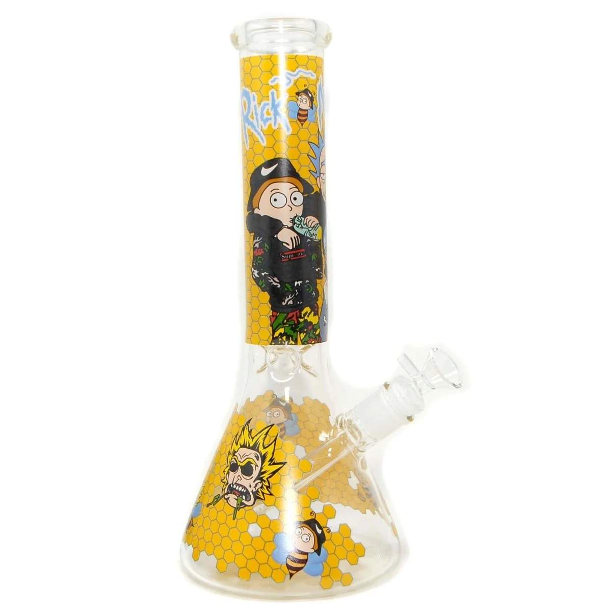 13" RM Bee Cartoon Glass Water Bong Pipe