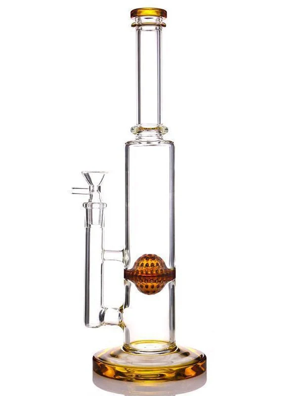 14" Glass Straight Honeycomb Filterl Glass Water Bong Pipe