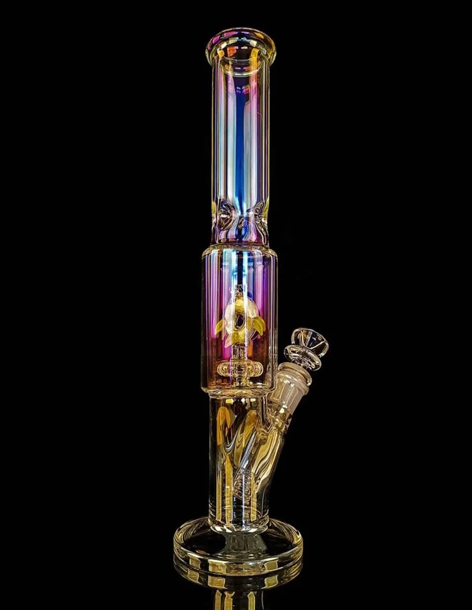 14" Golden Glass Water Pipe - Image 2