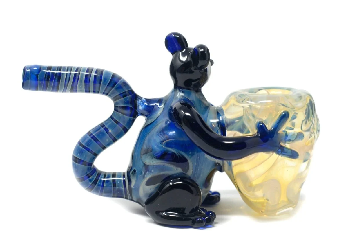 4.5" Blue Monkey Glass HandPipe - Image 3