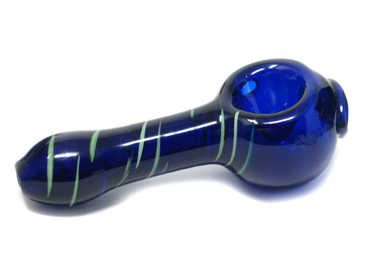 4" blue one eye glass handpipe - Image 2