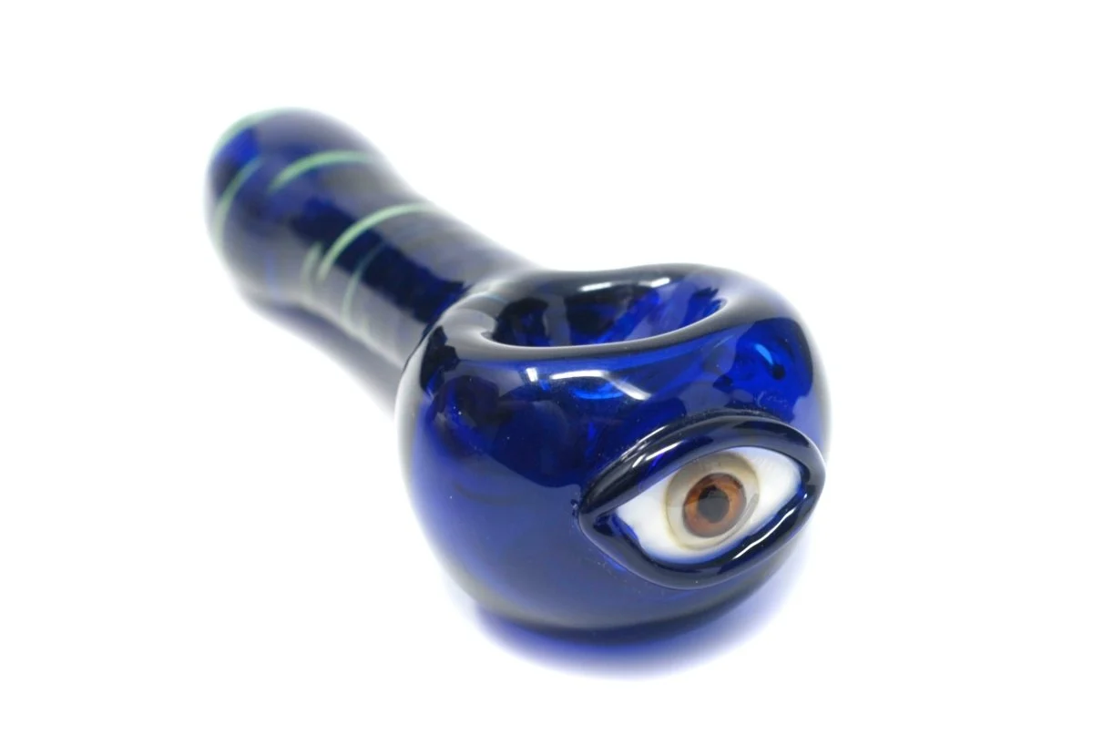 4" blue one eye glass handpipe - Image 3