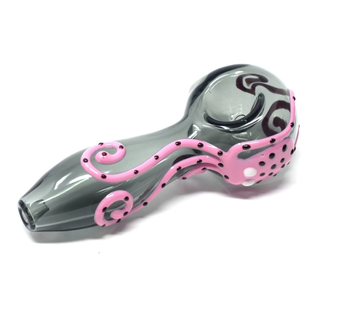 4" Dark Glass Pink squid glass handpipe