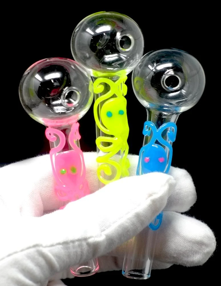 4" Glow in the dark  Glass Oil Burner Pipe Bulk Discounts - Image 2