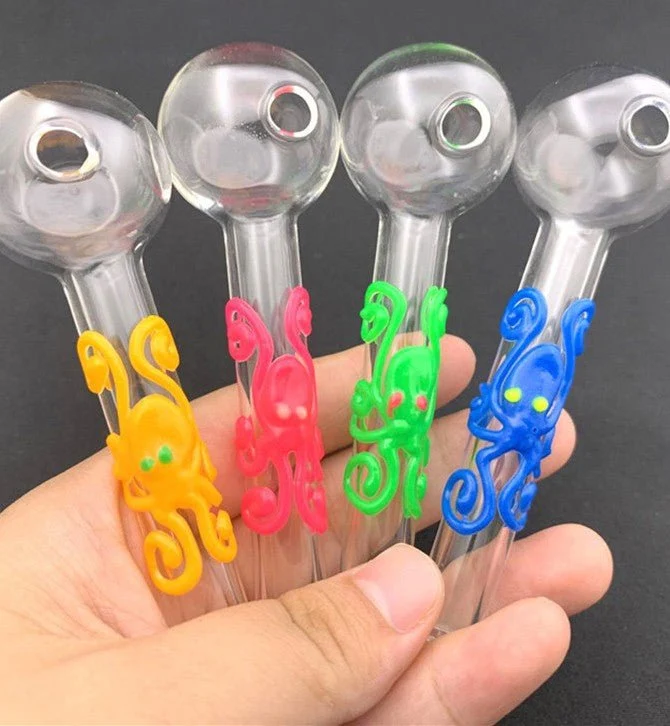 4" Glow in the dark  Glass Oil Burner Pipe Bulk Discounts - Image 3