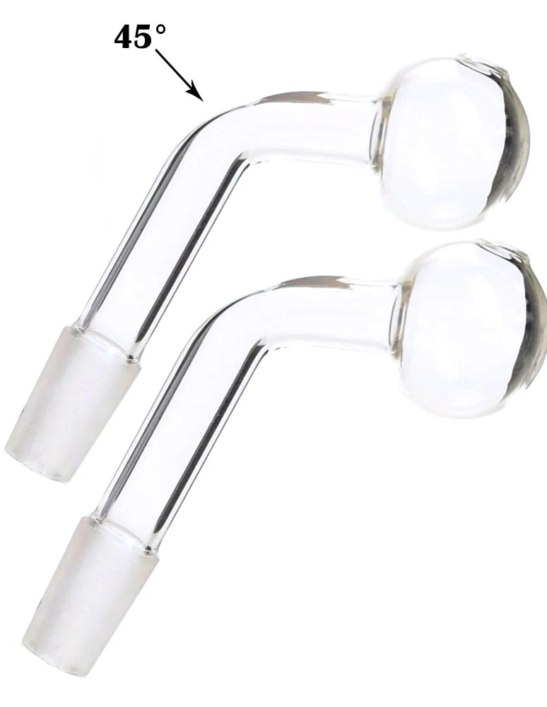 45°Glass Oil Burner Pipe adapter for Water Pipe Set of 2
