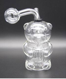 5" Glass Candy Bear Oil Burner Pipe