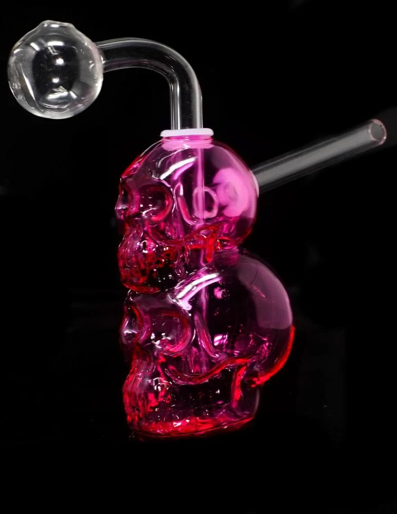 4.5" Double Skull Color Glass Oil Burner Water Pipe kit - Image 2