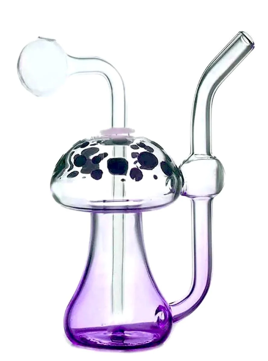 6" Mushroom Glass Oil Burner Bubbler Water Pipe - Image 2