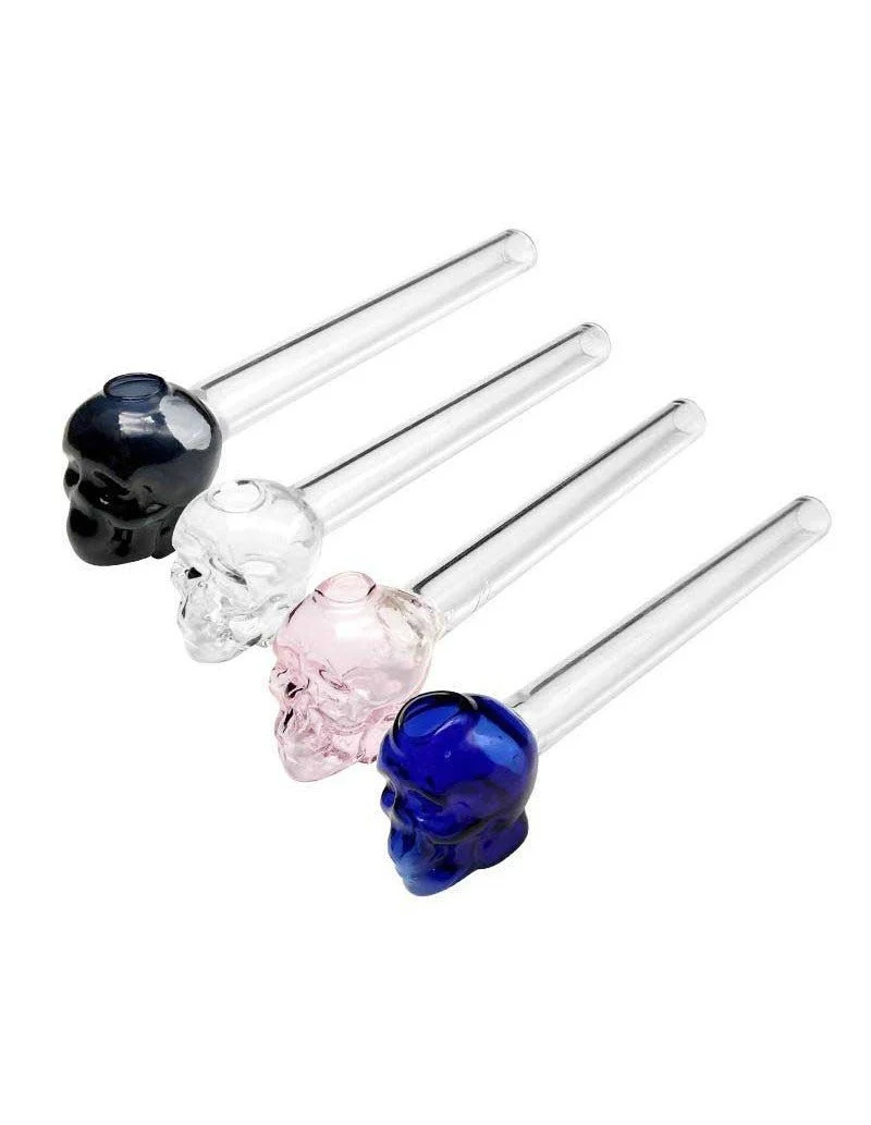 4” Oil Burner pipe Skull Head Clear Tube Set of 3