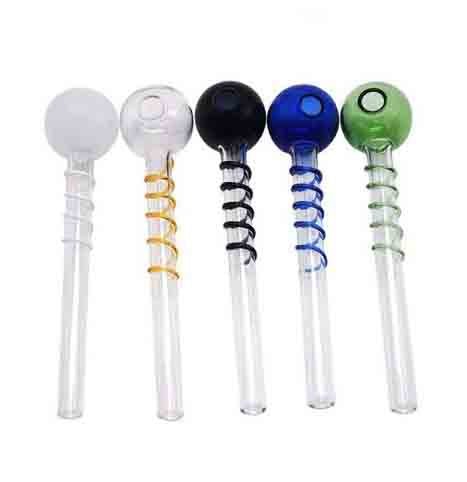 6" Colored Glass Twisted Oil Buner Pipe - Image 4
