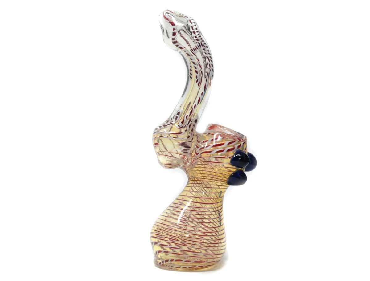 6" white and other arts medium glass bubbler pipe - Image 3