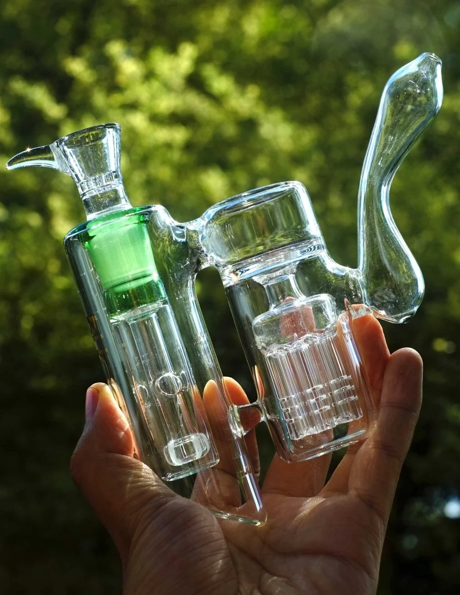 7" Glass Bubbler with Perculators Pipe
