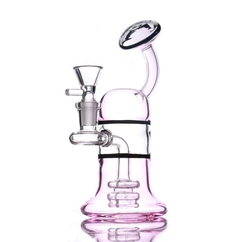 7" Pink Glass Water Pipe