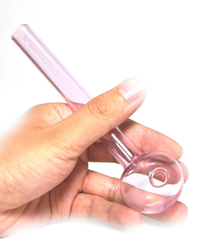 7" Pink Heavy Thick Glass Oil Burner Pipe - Image 2