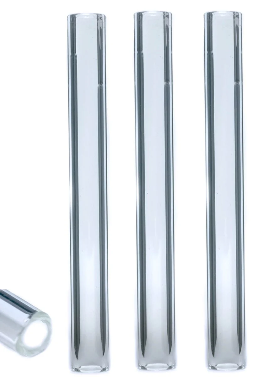 5" Straight Plain Thick Glass Tube  3pcs - Image 3