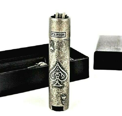 Clipper Ace Metal Cigarette Lighter Soft Flame Refillable Butane Gas In Bronze - Image 2