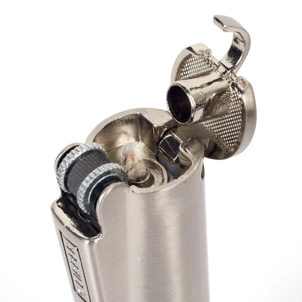 Clipper Flint Wheel Oil Petrol Gasoline Cigarette Metal Lighter Silver - Image 2