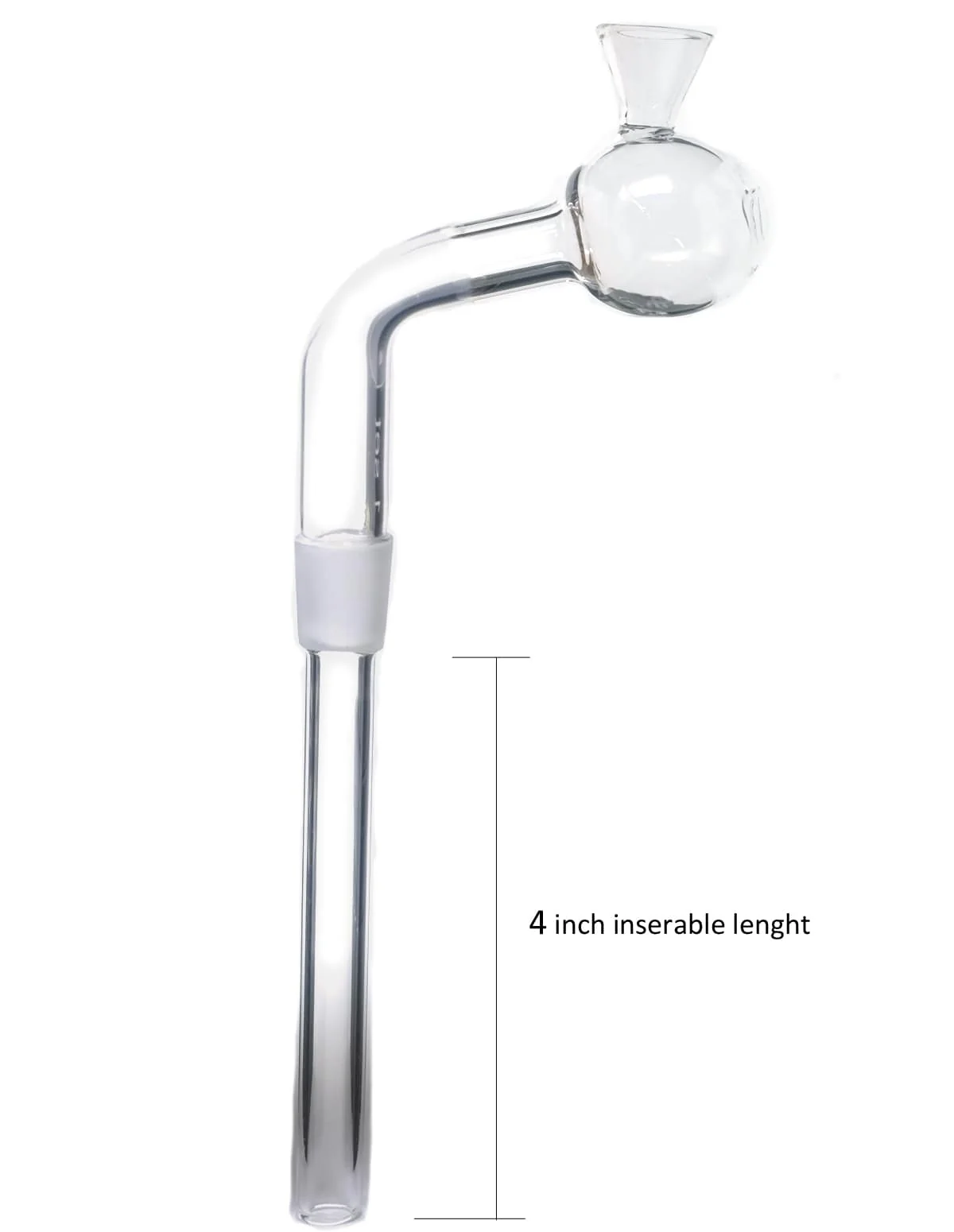Glass-on-Glass Oil Burner Pipe Downstem with Funnel top - Image 3
