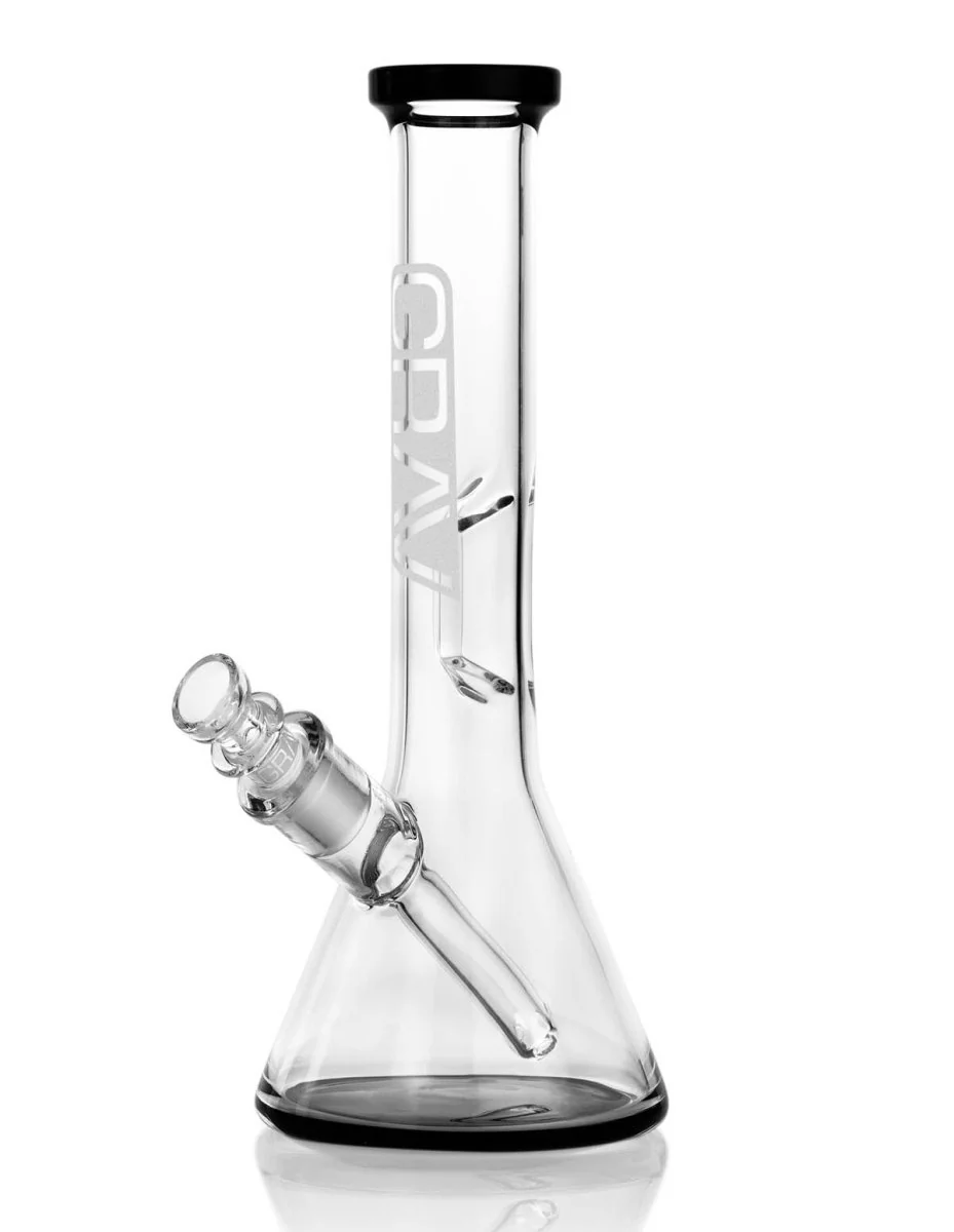 GRAV® 8" Small Beaker Water Pipe Black Accents