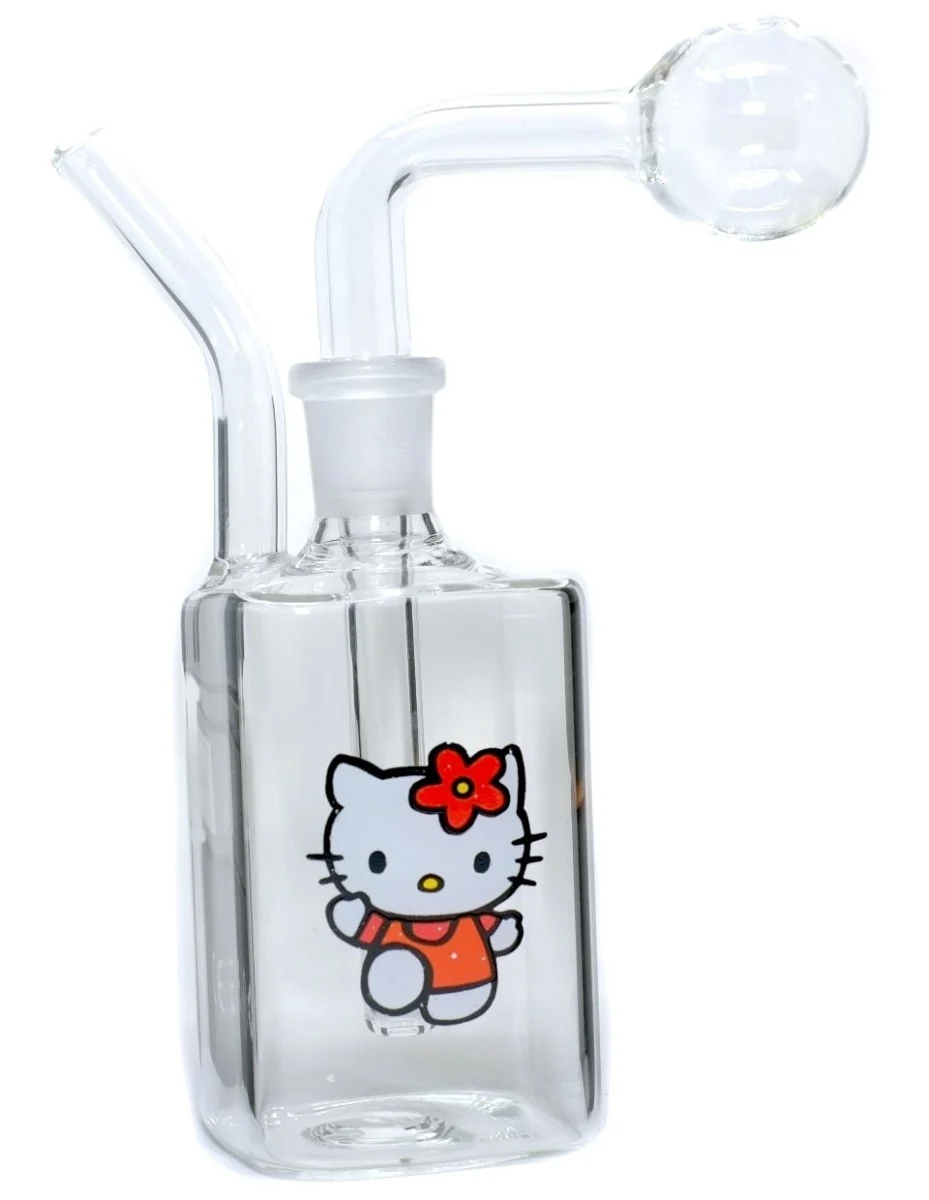 HEllo Kitty Glass Oil burner Water Pipe - Image 2