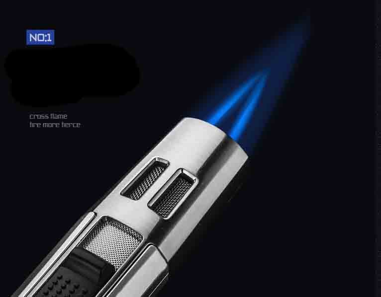 Honest Cigar Tobacco Lighter Jet Torch Dual Blue Flame, Refillable Butane - Image 4