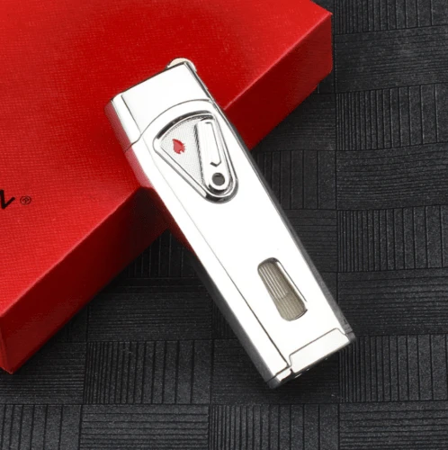 Jobon Dual Flames Jet Torch Cigar Lighter w/gift box Silver - Image 2