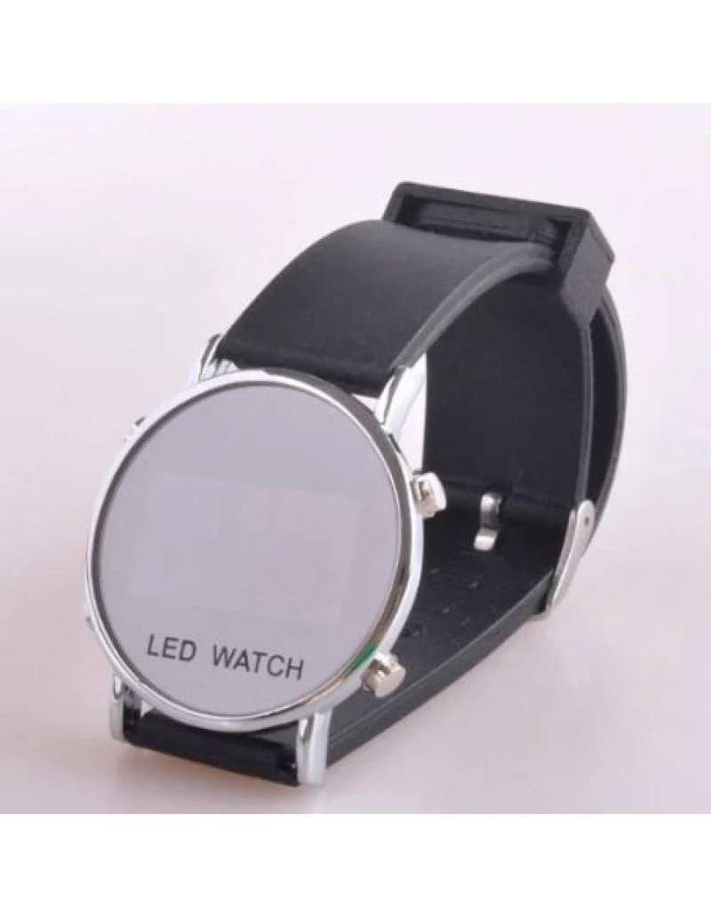 LED Digital Sport Red Light Mens Black Wrist Watch