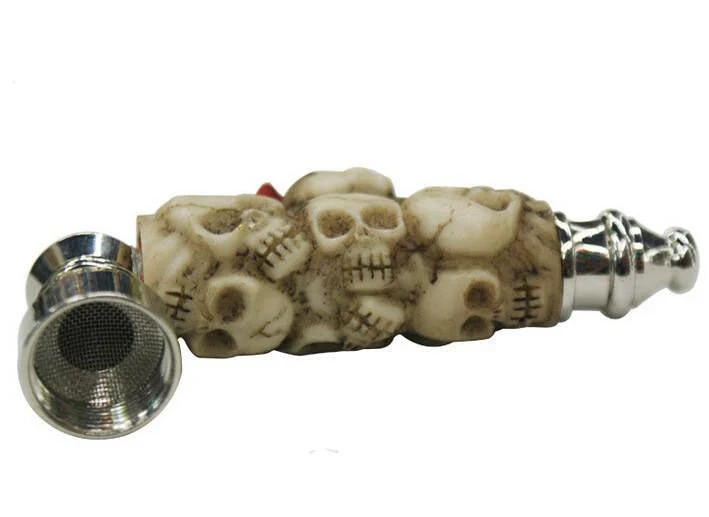 Metal resin straight type abstract art tobacco pipes - Image 3