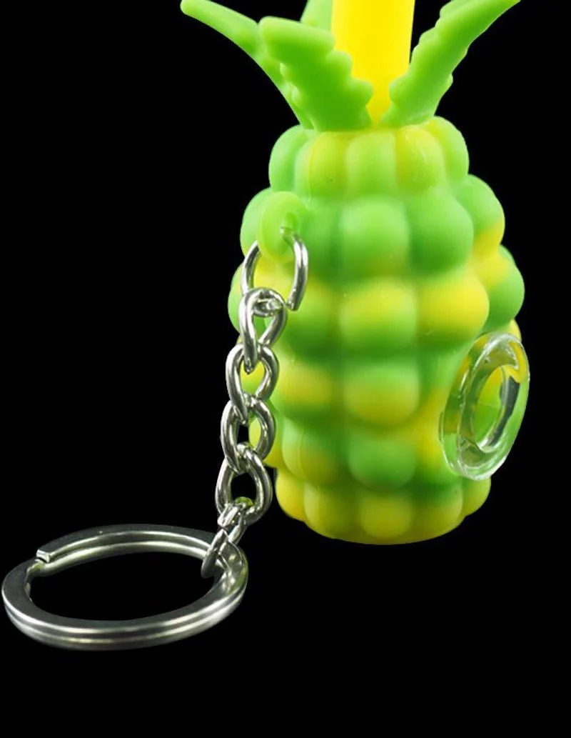 Pineapple Silicone Spoon Pipe with Key Chain - Image 3