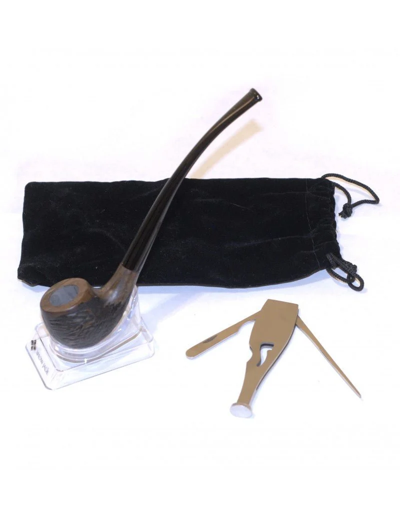 ShowJade Bent Tobacco Pipe Handmade with Sandalwood with Patterns - Image 3