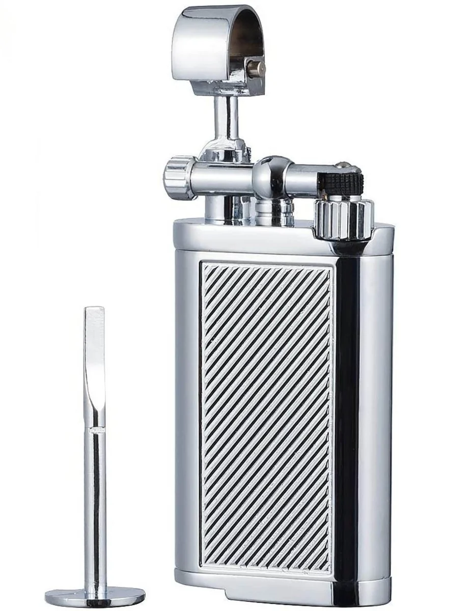 Spunk multifunctiona Antique Style Lift Arm Tobacco Pipe Cigarette Butane Lighter with Tamper & Pick