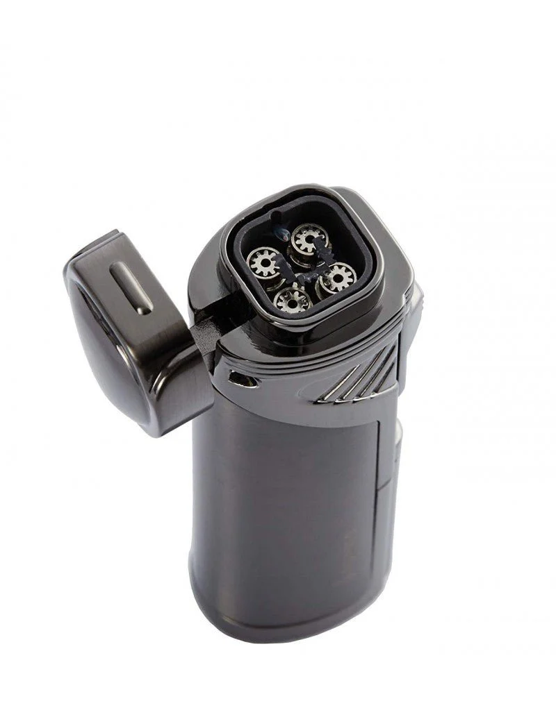 Torch Jet lighter with 4 Quadruple flames refillable. with gift box