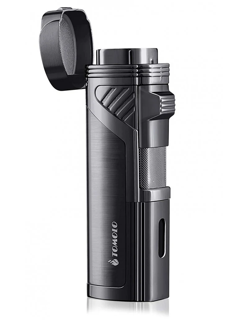 Torch Jet lighter with 4 Quadruple flames refillable. with gift box - Image 2